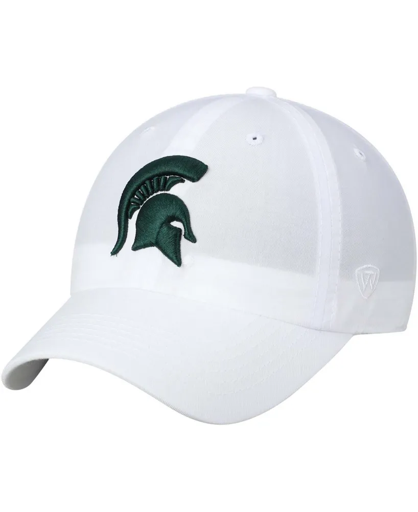 Men's White Michigan State Spartans Primary Logo Staple Adjustable Hat