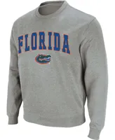 Men's Heathered Gray Florida Gators Arch Logo Crew Neck Sweatshirt