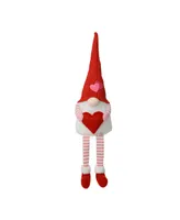 Glitzhome 28.25" Fabric Valentine's Gnome Shelf Sitter with Dangling Legs