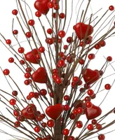 Glitzhome 18" Lighted Valentine's Berry Heart Table Tree