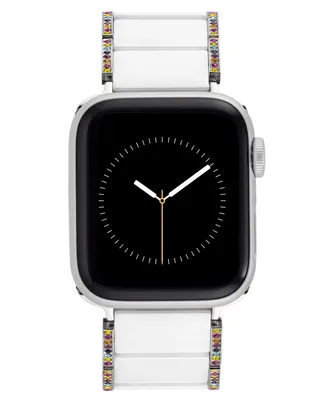 Anne Klein Women's White Ceramic with Premium Rainbow Crystals Bracelet designed for Apple Watch 42mm (Series 1