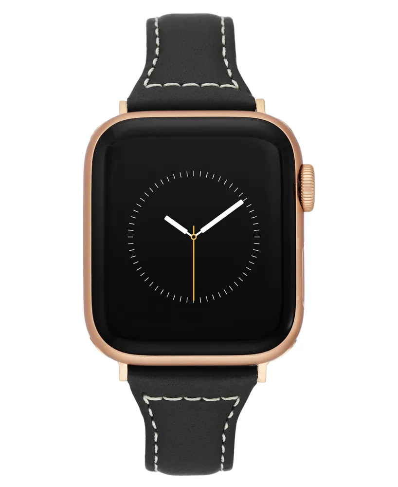 Anne Klein Women's Stitched Leather Band designed for Apple Watch 42mm (Series 1-3 only) & 44/45/46/49mm (Ultra & Ultra 2