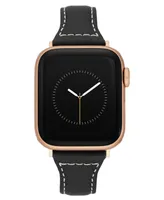 Anne Klein Women's Stitched Leather Band designed for Apple Watch 42mm (Series 1-3 only) & 44/45/46/49mm (Ultra & Ultra 2