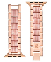 Anne Klein Women's Rose Gold-Tone Alloy and Pink Acetate Bracelet Compatible with 38/40/41mm Apple Watch