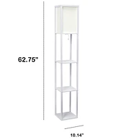 Lalia Home Column Shelf Floor Lamp with Linen Shade