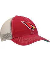 Men's Cardinal, Natural Arizona Cardinals Trawler Trucker Clean Up Snapback Hat