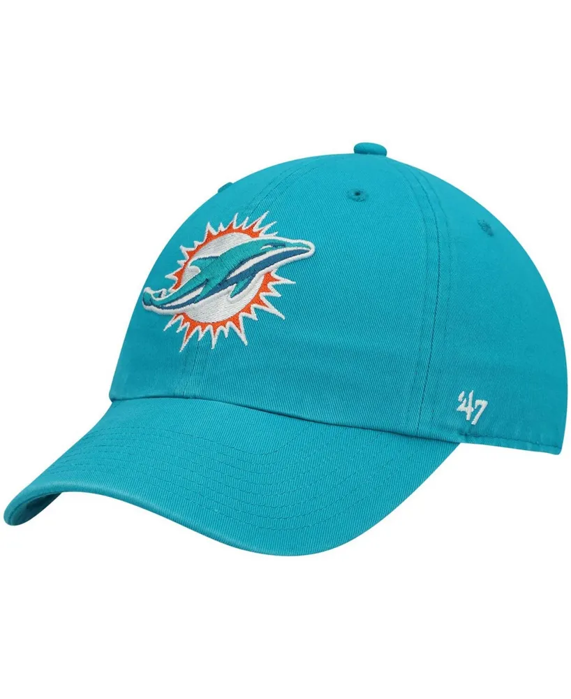 Boys Aqua Miami Dolphins Logo Clean Up Adjustable Hat