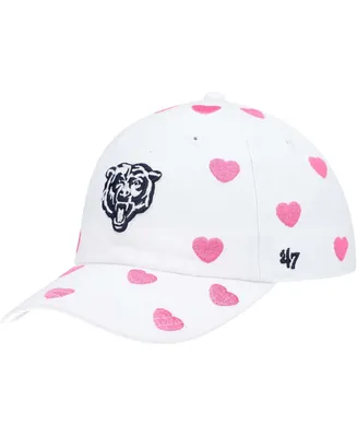Little Girls White Chicago Bears Surprise Clean Up Adjustable Hat