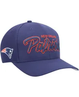 Men's Navy New England Patriots Street Script Mvp Snapback Hat