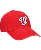 Boys Red Washington Nationals Team Logo Clean Up Adjustable Hat