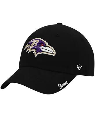 Women's Black Baltimore Ravens Miata Clean Up Primary Adjustable Hat