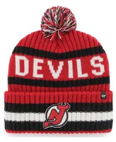 Men's Red New Jersey Devils Bering Cuffed Knit Hat with Pom