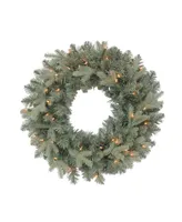 Kurt Adler 18" Pre-Lit Incandescent Spruce Wreath