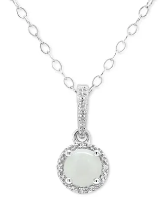 Aquamarine Solitaire 18" Pendant Necklace (3/8 ct. t.w.) in Sterling Silver