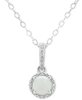 Aquamarine Solitaire 18" Pendant Necklace (3/8 ct. t.w.) in Sterling Silver