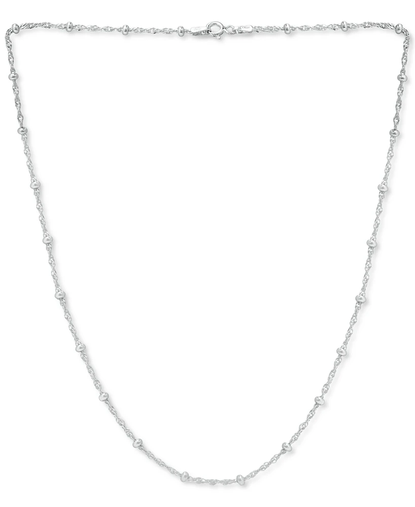 Giani Bernini Small Beaded Singapore 20" Chain Necklace in 18k Gold-Plated Sterling Silver, Created for Macy's