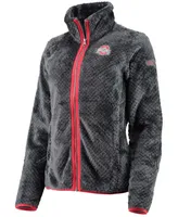 Women's Charcoal Ohio State Buckeyes Fireside Ii Sherpa Full-Zip Jacket