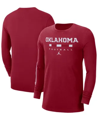 Men's Crimson Oklahoma Sooners Word Long Sleeve T-shirt