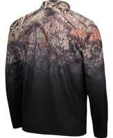 Men's Black Nebraska Huskers Mossy Oak Fleet Ii Quarter-Zip Jacket