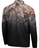 Men's Black Wisconsin Badgers Mossy Oak Fleet Ii Quarter-Zip Jacket