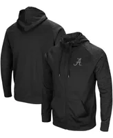 Men's Black Alabama Crimson Tide Blackout 3.0 Tonal Raglan Full-Zip Hoodie