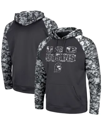 Men's Charcoal Usc Trojans Oht Military-Inspired Appreciation Digital Camo Pullover Hoodie