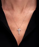 Diamond Cross 18" Pendant Necklace (1/4 ct. t.w.) in 10k White Gold