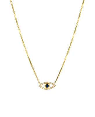Zoe Lev Diamond Sapphire 14K Gold Evil Eye Necklace