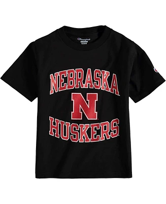 Big Boys and Girls Black Nebraska Huskers Circling Team Jersey T-shirt