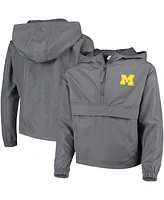 Big Boys Champion Graphite Michigan Wolverines Pack and Go Windbreaker Jacket