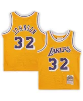 Preschool Magic Johnson Gold 1984-1985 Los Angeles Lakers Hardwood Classics Throwback Team Jersey