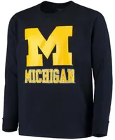 Big Boys and Girls Navy Michigan Wolverines Lockup Long Sleeve T-shirt