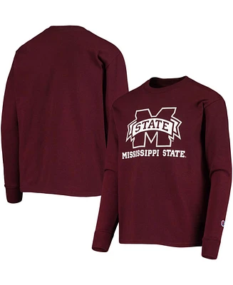 Big Boys and Girls Maroon Mississippi State Bulldogs Lockup Long Sleeve T-shirt