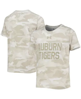 Big Boys and Girls Tan Auburn Tigers Camo Logo T-shirt