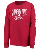 Big Boys and Girls Crimson Alabama Tide Basketball Long Sleeve T-shirt