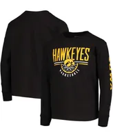 Big Boys and Girls Black Iowa Hawkeyes Basketball Long Sleeve T-shirt