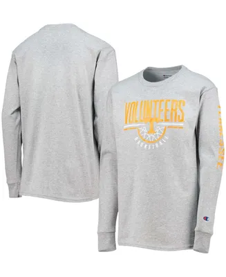 Big Boys and Girls Heathered Gray Tennessee Volunteers Basketball Long Sleeve T-shirt