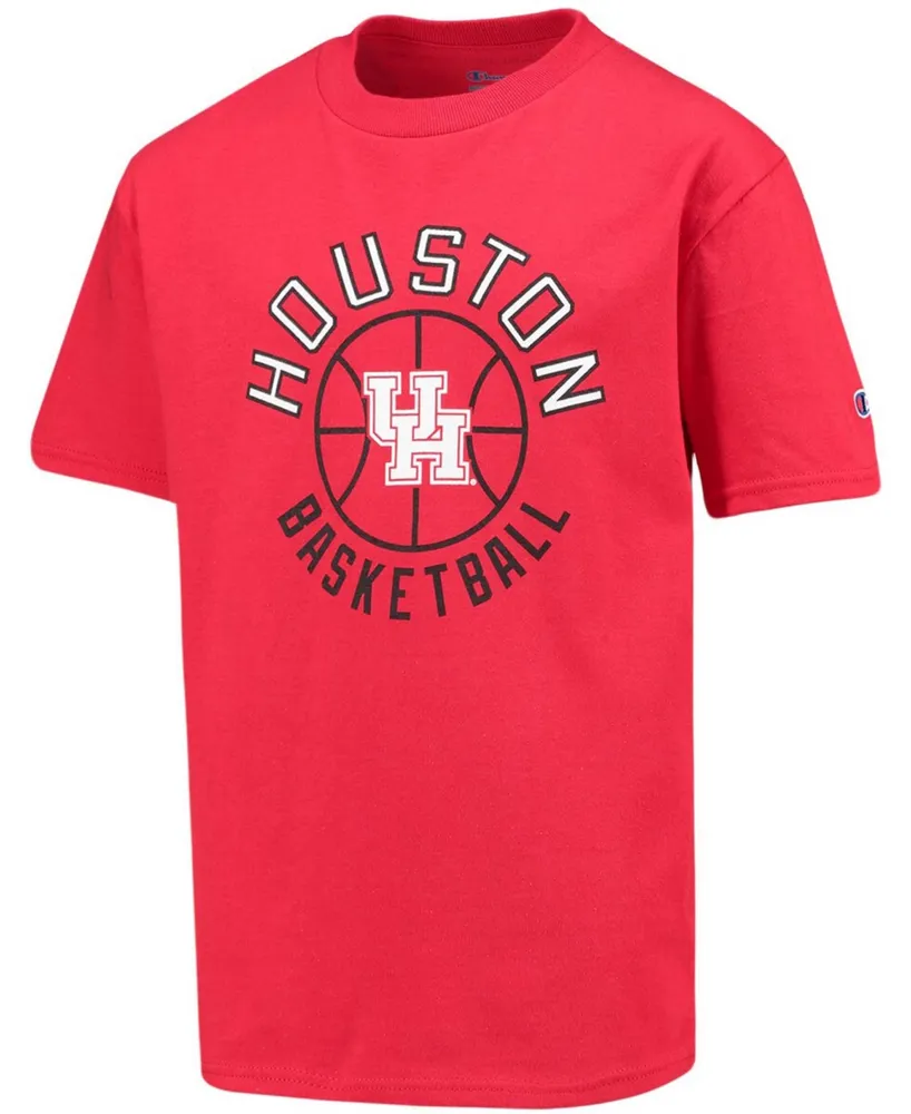 Big Boys and Girls Red Houston Cougars Basketball T-shirt