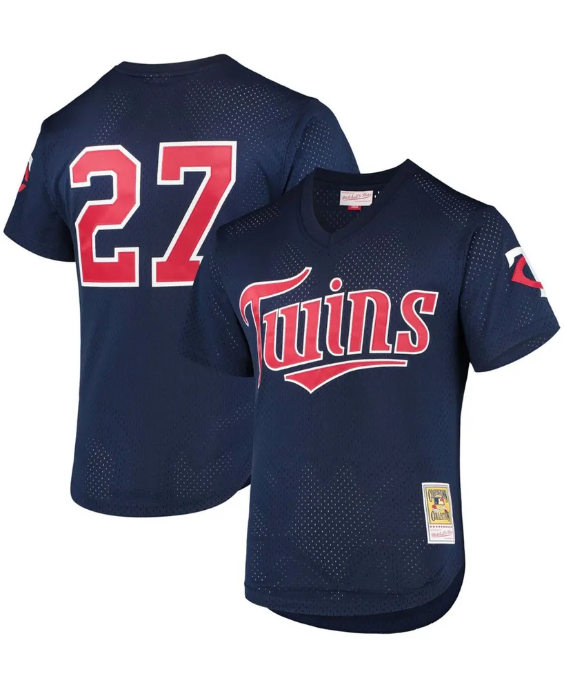 Men's Mitchell & Ness David Ortiz Navy Minnesota Twins 2002 Cooperstown Collection Mesh Batting Practice Jersey