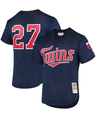 Kirby Puckett Minnesota Twins Mitchell & Ness Youth Cooperstown Collection Mesh Batting Practice Jersey - Navy