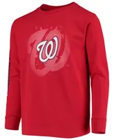 Big Boys and Girls Red Washington Nationals Platinum Logo Long Sleeve T-shirt