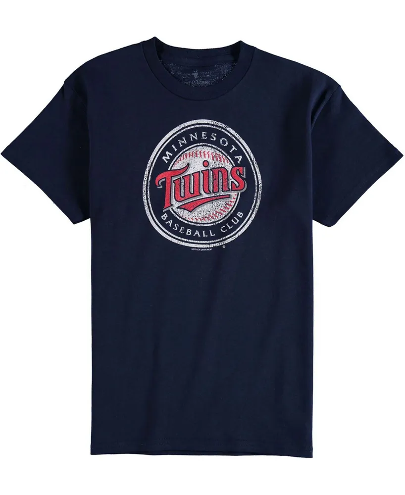 Minnesota Twins Youth Distressed Logo T-Shirt - Navy Blue