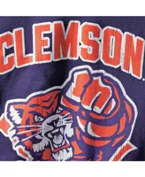 Big Boys and Girls Purple Clemson Tigers Strong Mascot T-shirt