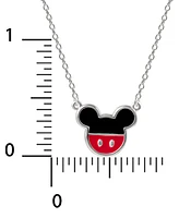 Disney Mickey Mouse Enamel Pendant Necklace in Sterling Silver, 16" + 2" extender