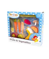 PopOhVer Pretend Play Plush Fruits Vegetables Food Playset