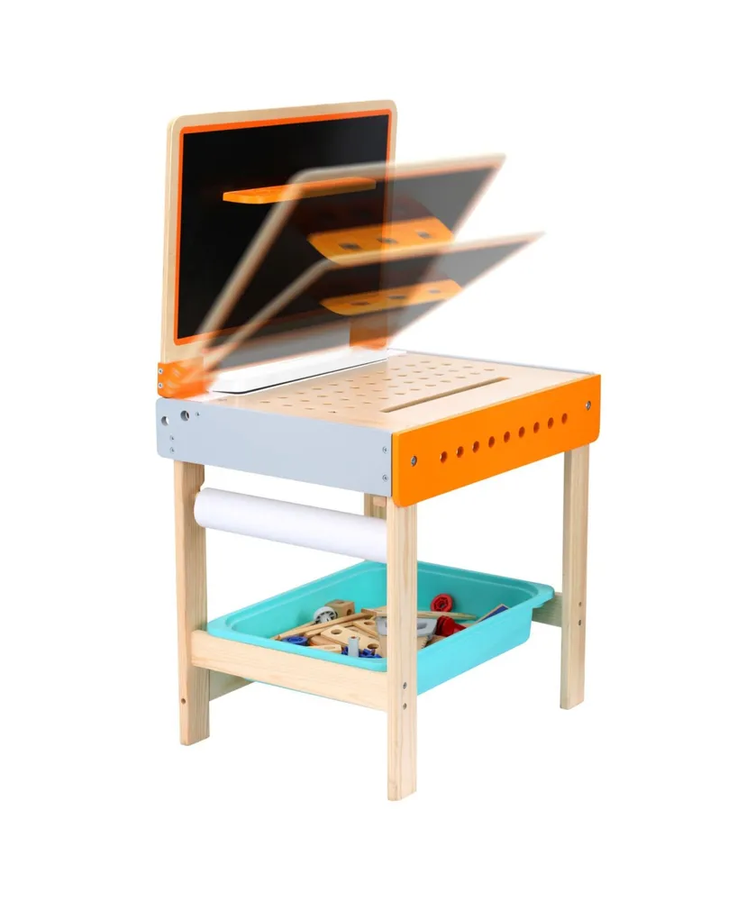 Small Foot Wooden Toys 2 in 1 Children's Workbench with Drawing Table Playset