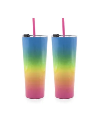 Thirstystone by Cambridge 24 oz Ombre Insulated Straw Tumblers Set, 2 Piece