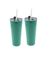 Thirstystone by Cambridge 24 oz Insulated Straw Tumblers Set, 2 Piece