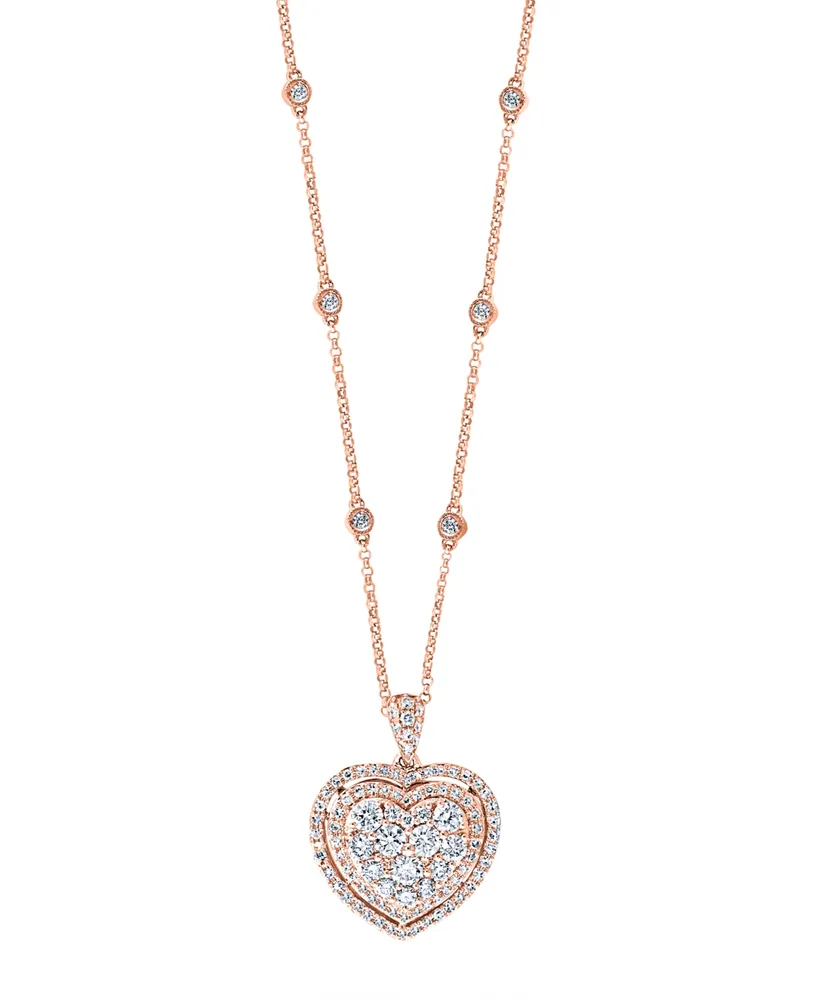 Effy 14K White Gold Diamond Heart Key Pendant, 0.19 TCW – effyjewelry.com