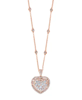 Bouquet by Effy Diamond Heart Pendant Necklace (1-1/8 ct. t.w.) 14k White Gold or Rose